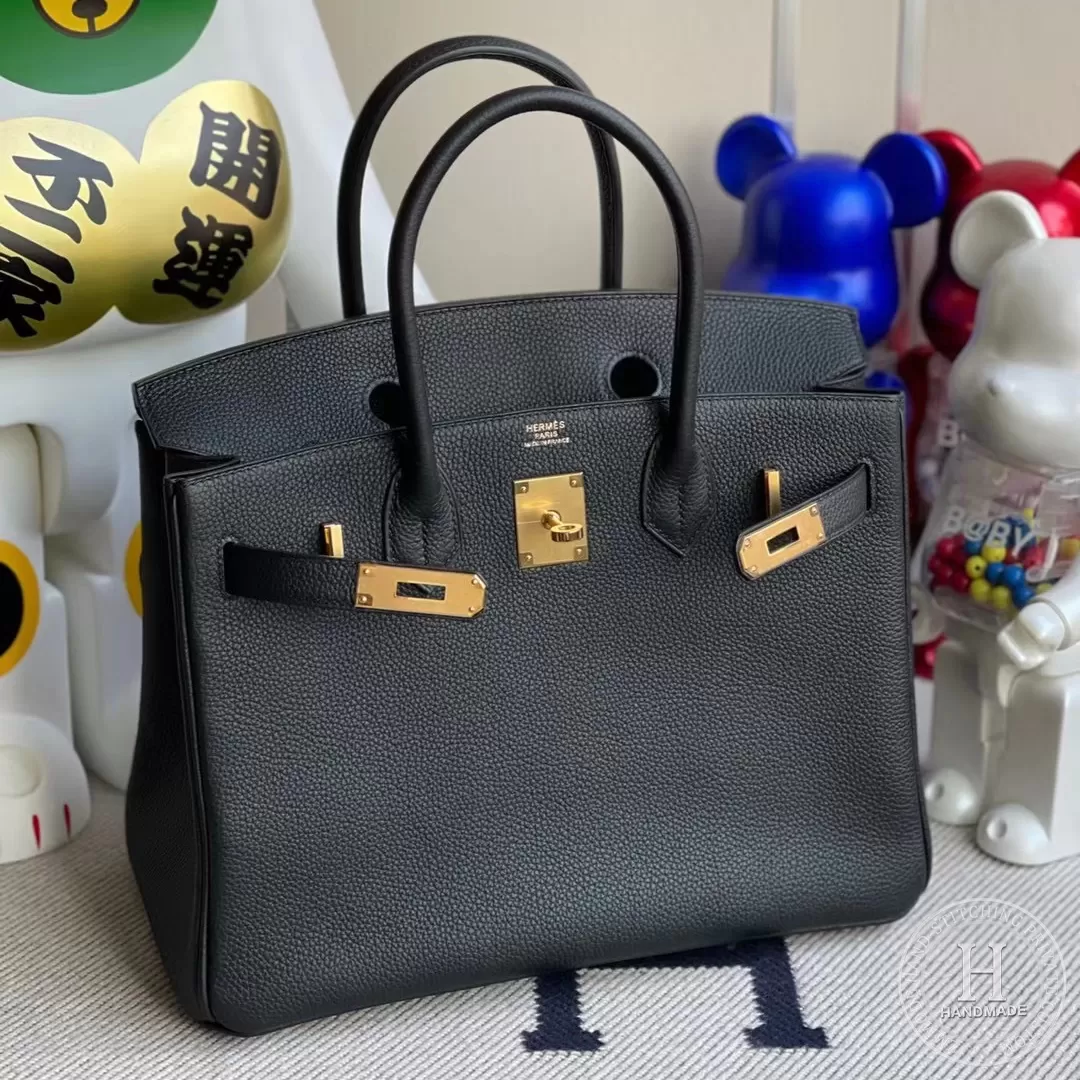 Hermes Birkin 25 30cm CK89 Noir  Togo