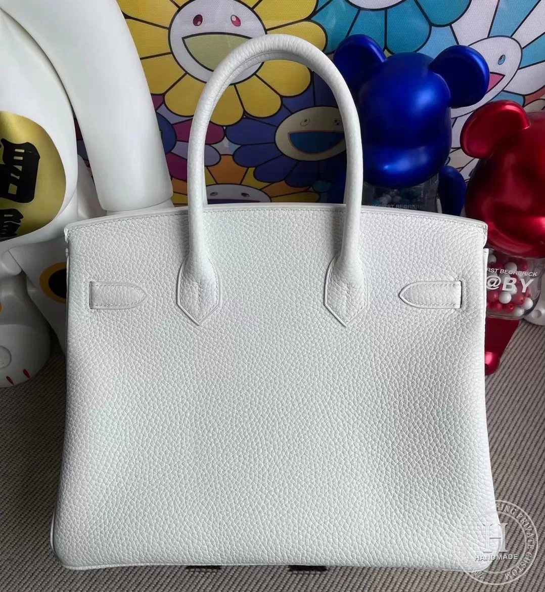 01 Pure white / 9R Lime Togo Hermes Birkin 30cm 01 Pure white / 9R Lime Togo Hermes Birkin 30cm