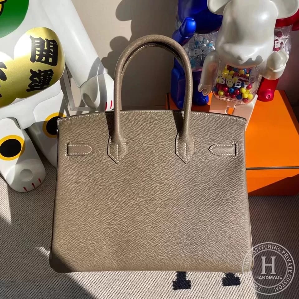 CK89 Noir  L3 Rose Poupre Hermes Birkin 30cm Chevre Mysore Frosted gold button-9134