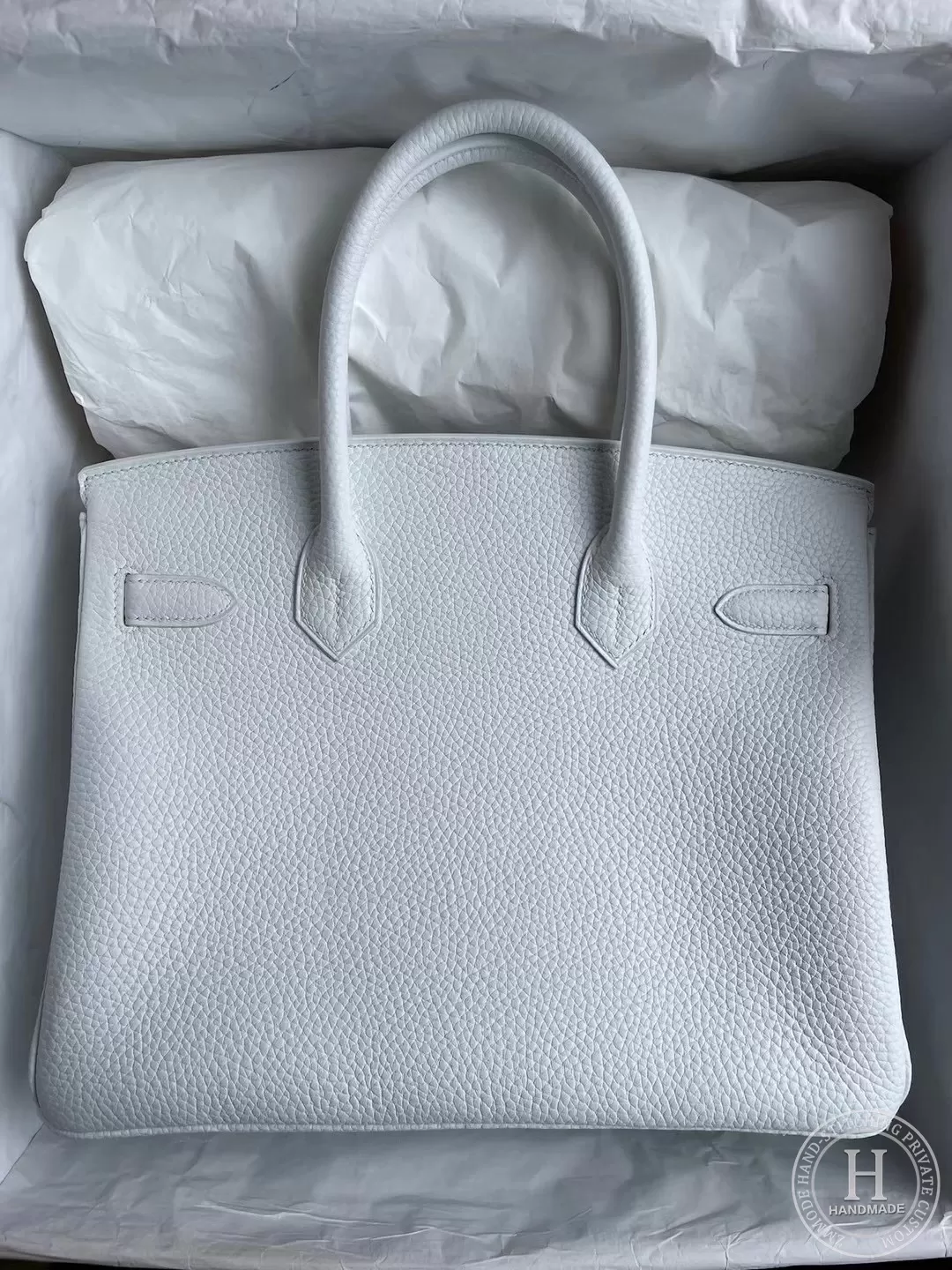 01 Pure white / 9R Lime Togo Hermes Birkin 30cm 01 Pure white / 9R Lime Togo Hermes Birkin 30cm