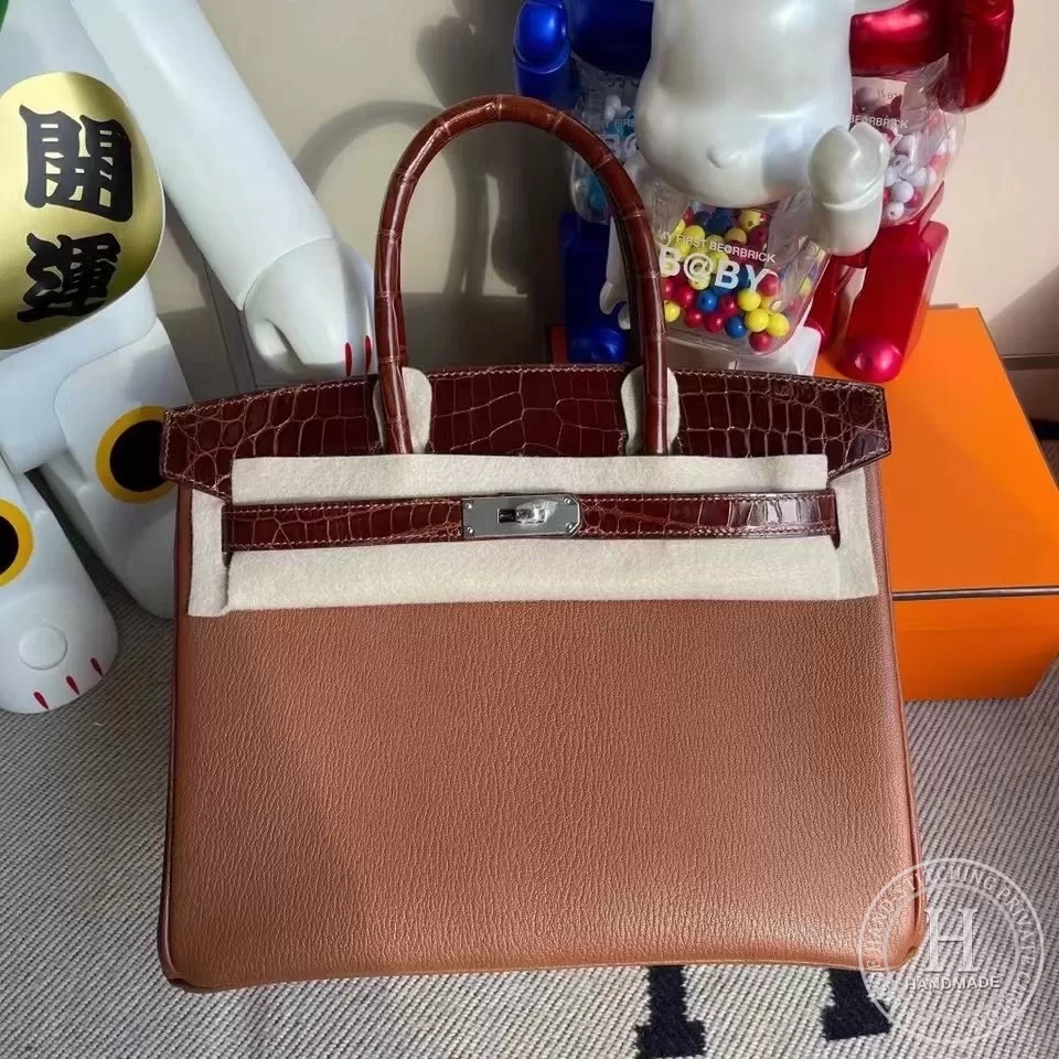 Chevre Mysore  6C Bronze / CC31 Miel  Hermes Birkin 30cm Touch