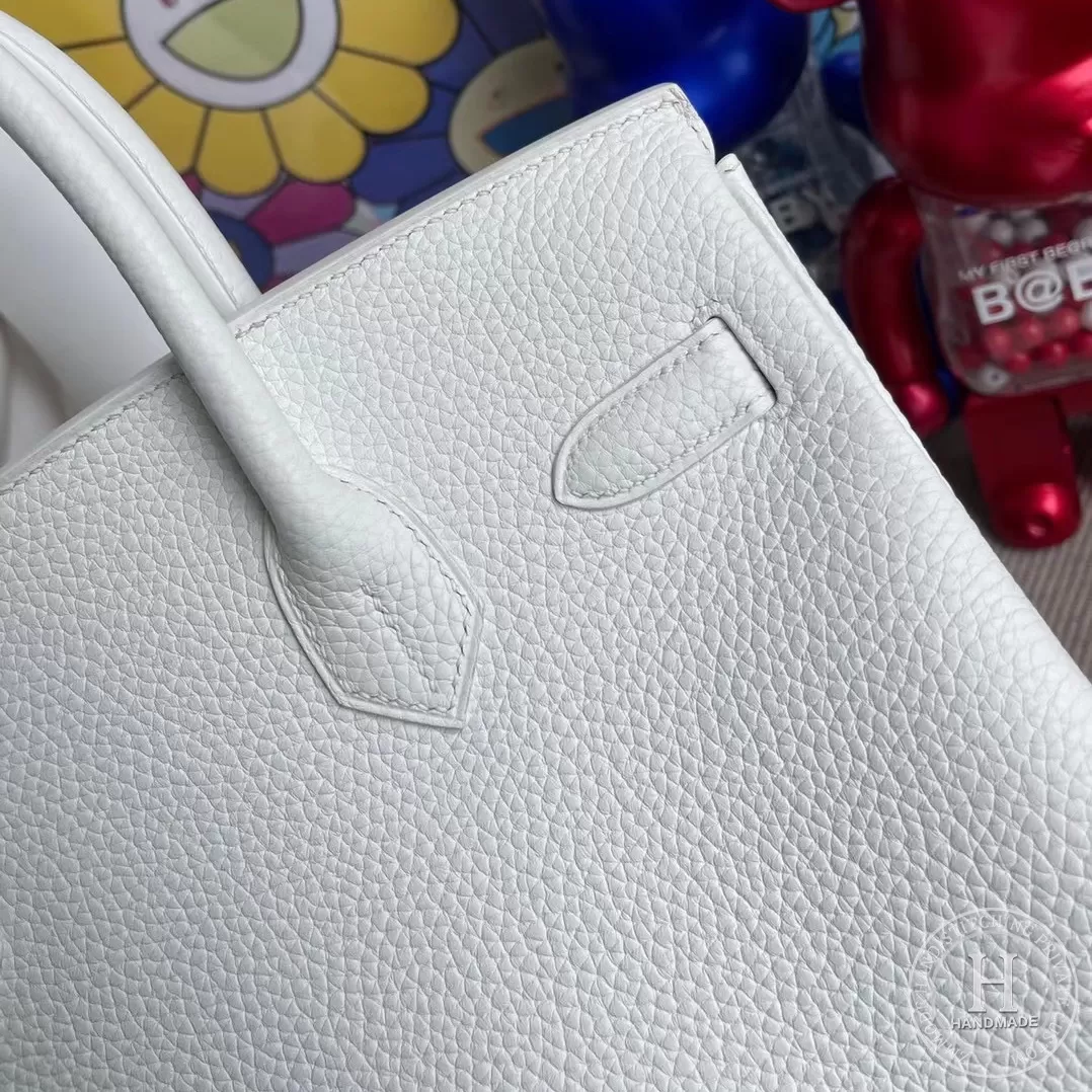 01 Pure white / 9R Lime Togo Hermes Birkin 30cm 01 Pure white / 9R Lime Togo Hermes Birkin 30cm