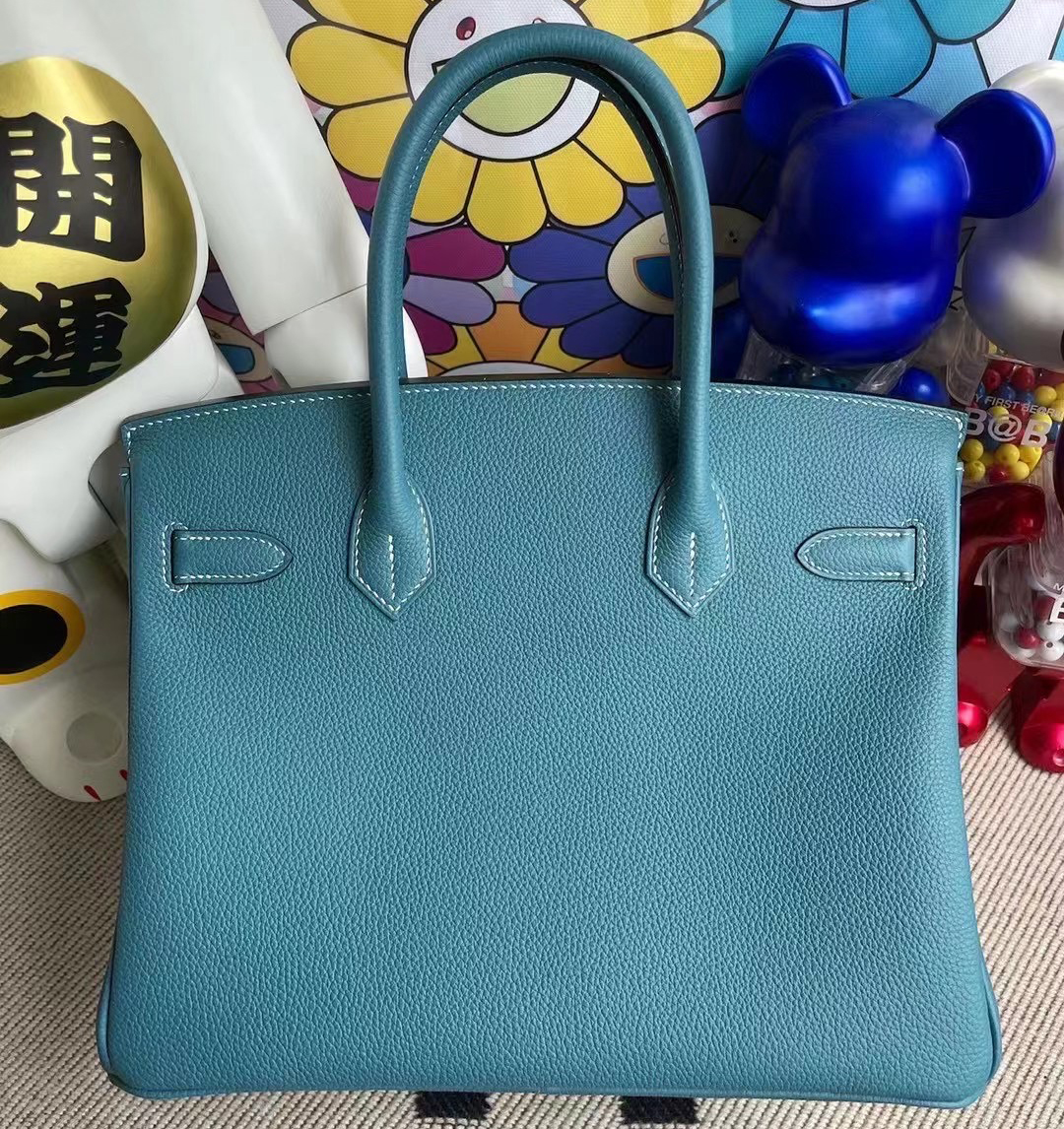 Hermes Birkin 30cm Togo CK75  Blue Jean
