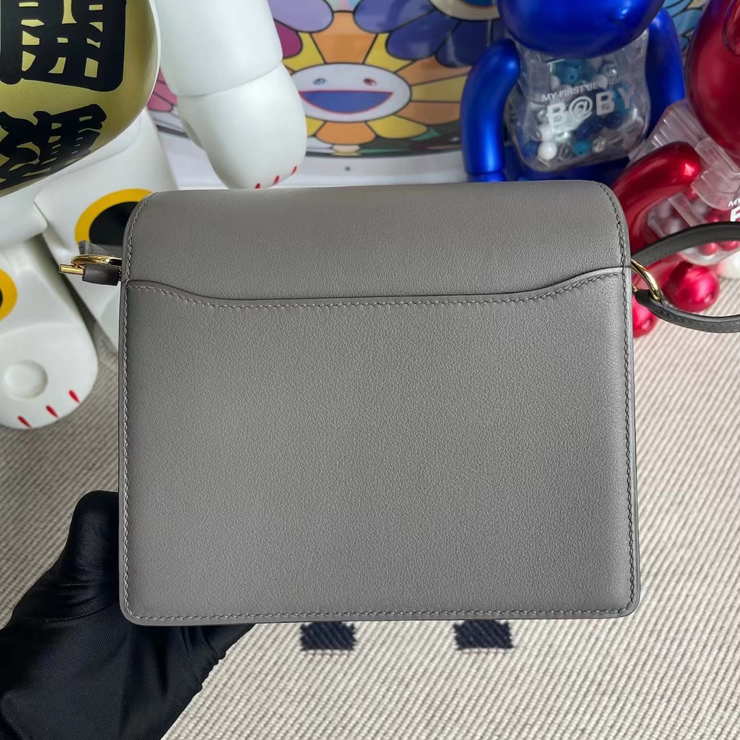Hermes Roulis 18cm Swift calfskin M8 Gris Asphalte Hermes Roulis 18cm Swift calfskin M8 Gris Asphalte