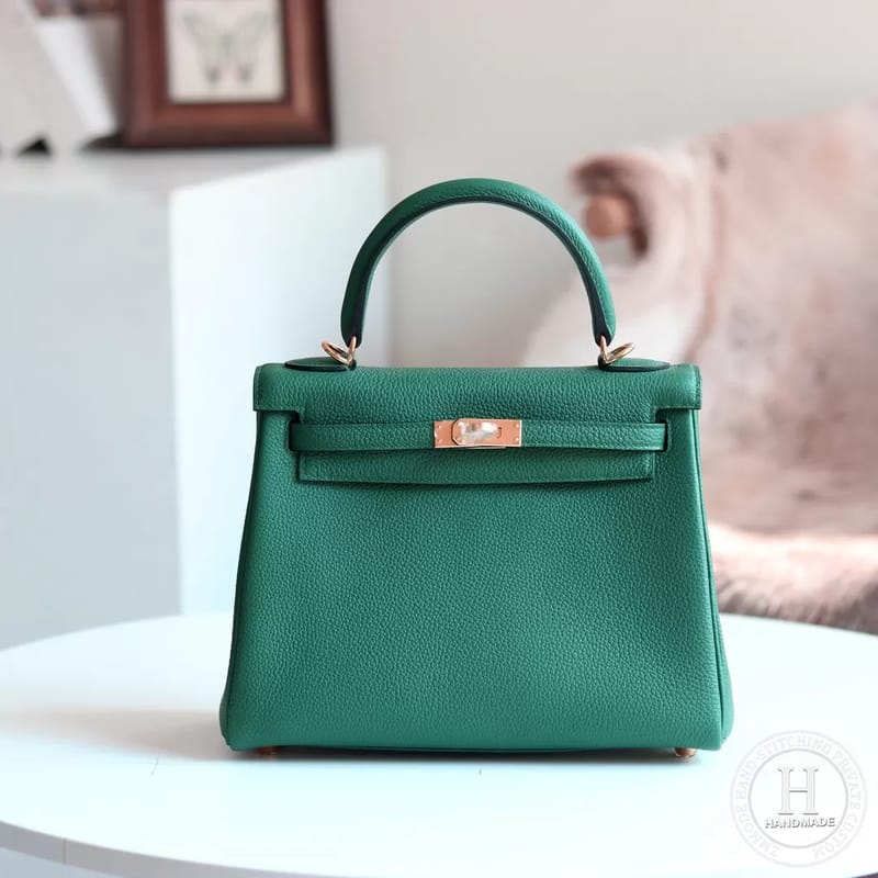 Kelly 25cm Z6 Malachite  Togo Ghw