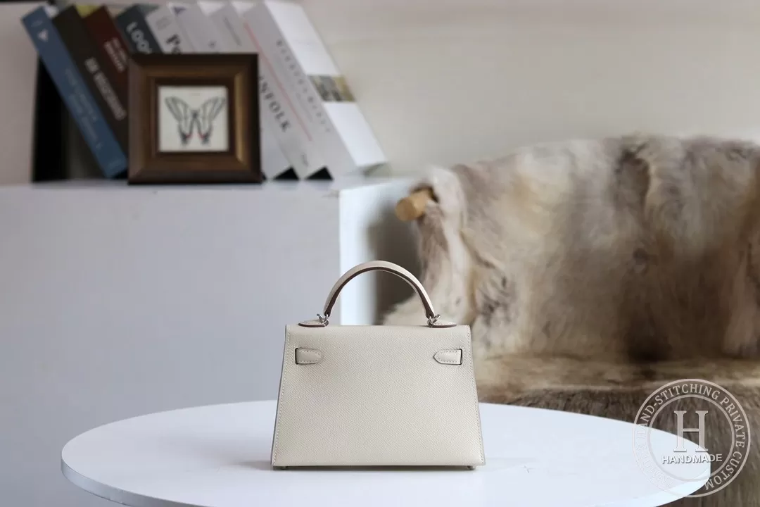 Minikelly in blue brume Epsom leather with palladium hardware-2438