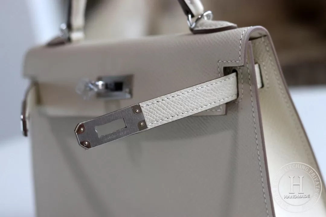 Minikelly in blue brume Epsom leather with palladium hardware-2438