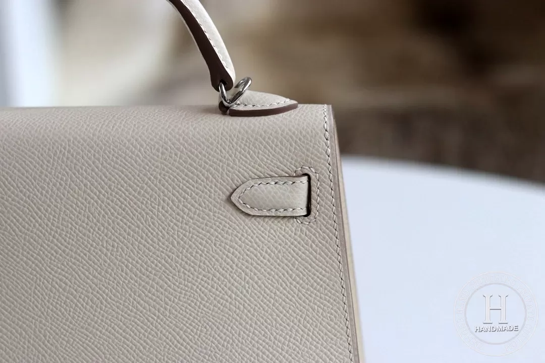 Minikelly in blue brume Epsom leather with palladium hardware-2438