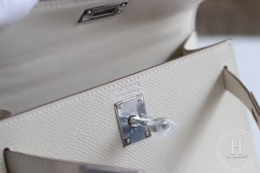 Minikelly in blue brume Epsom leather with palladium hardware-2438