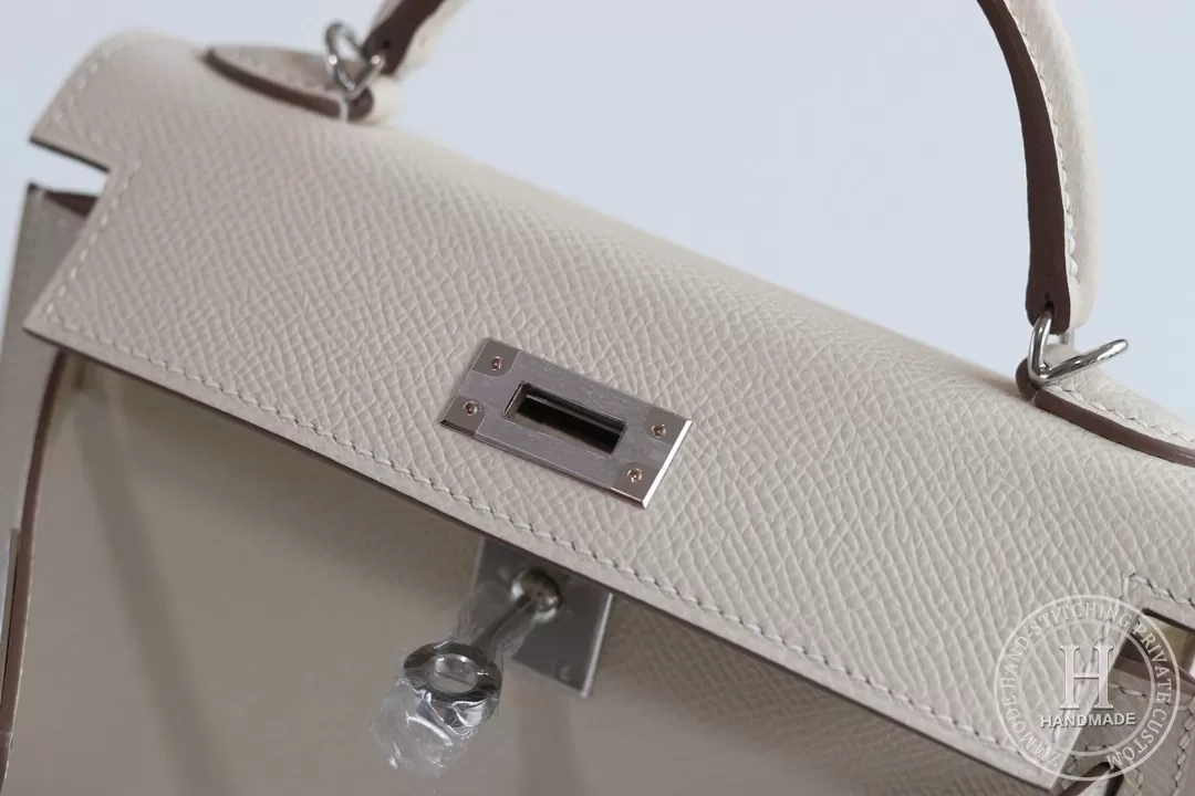 Minikelly in blue brume Epsom leather with palladium hardware-2438