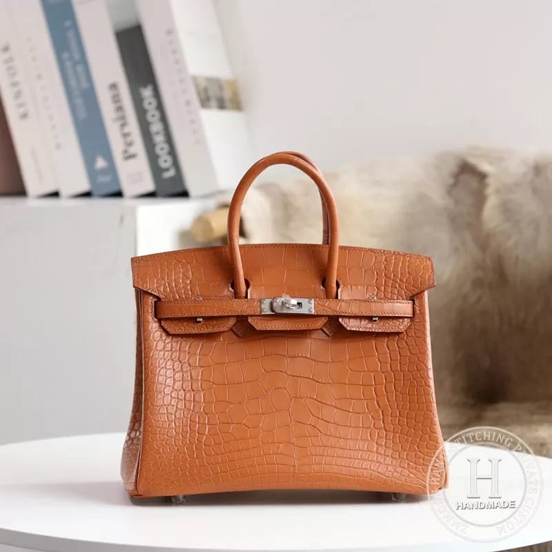 Birkin 25cm 37 Gold  Matte Alligator Crocodile PHW