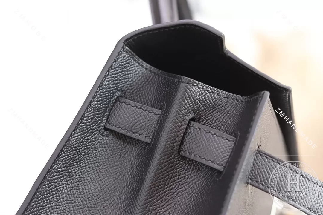 4Z Gris Mouette Togo Kelly 32 Bag PHW/GHW-5255