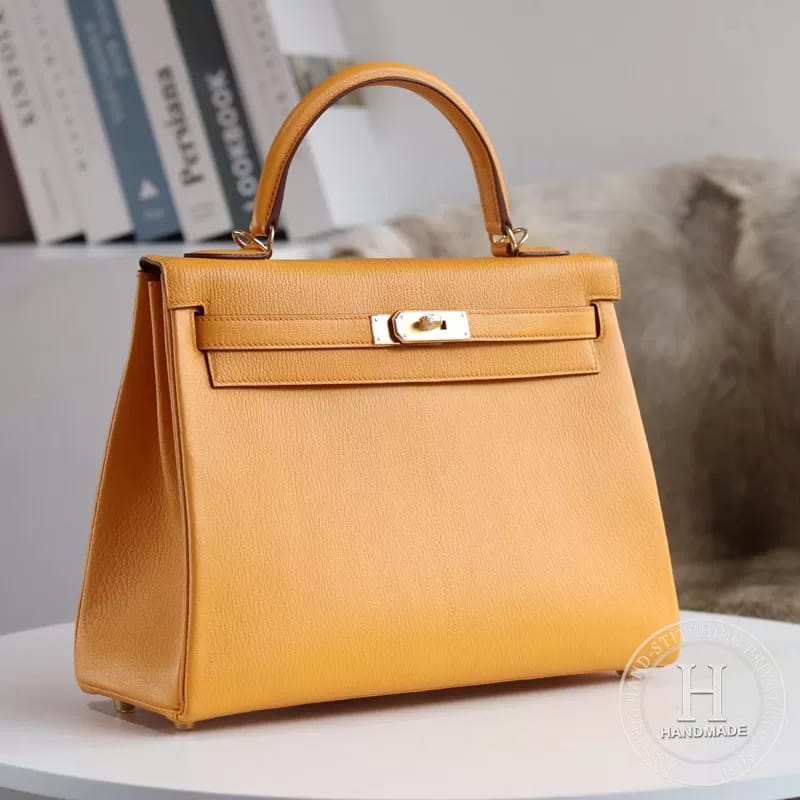 4Z Gris Mouette Togo Kelly 32 Bag PHW/GHW-5255-5263