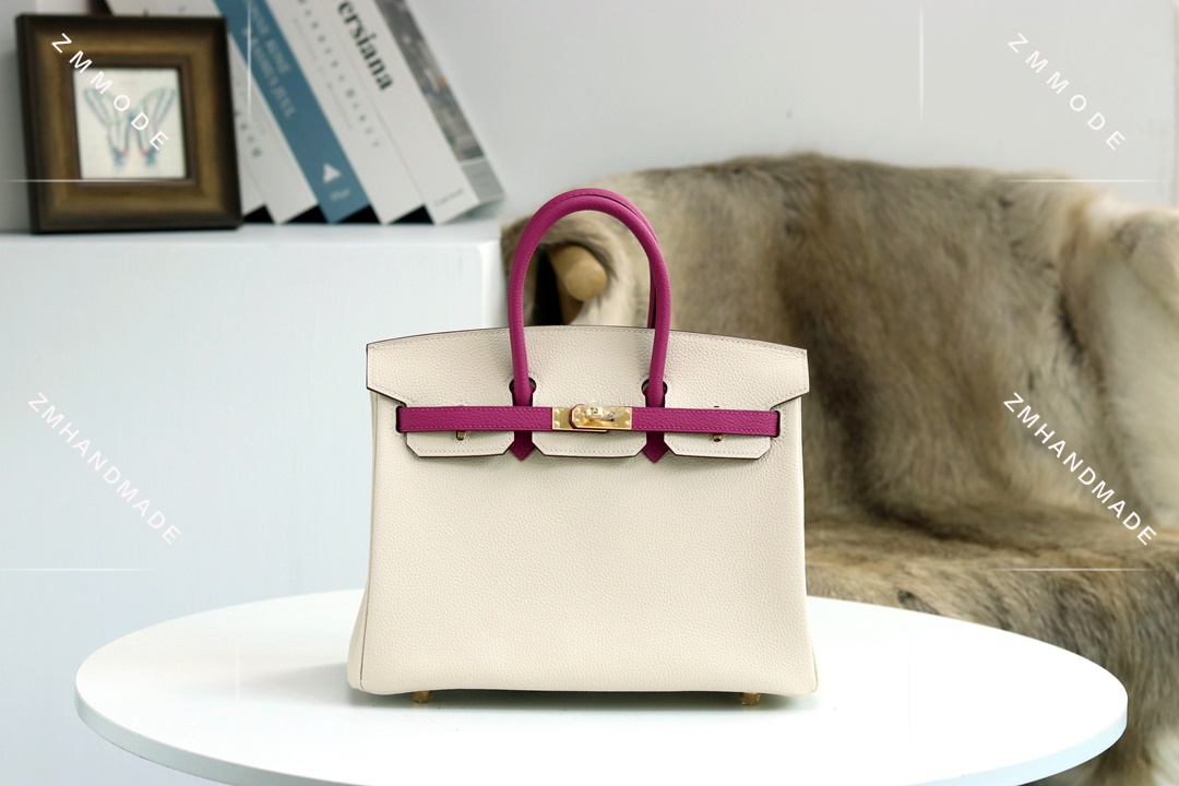 BIRKIN25 Ck10 Craie Togo And  L3 Rose Purple