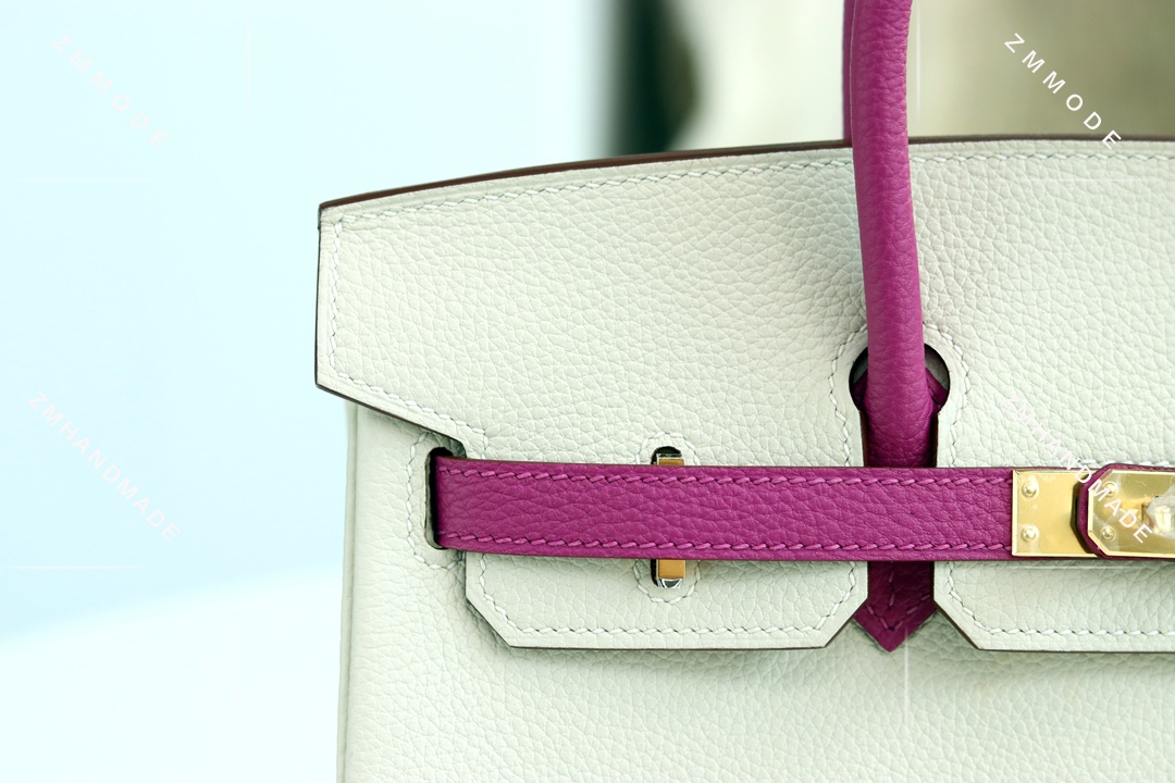 BIRKIN25 Ck10 Craie Togo And  L3 Rose Purple