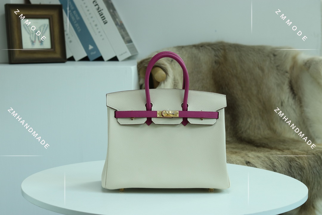 BIRKIN25 Ck10 Craie Togo And  L3 Rose Purple