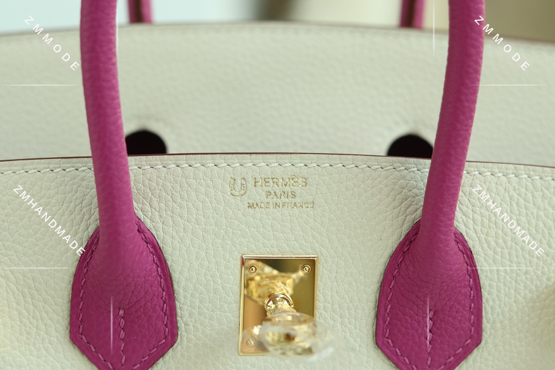 BIRKIN25 Ck10 Craie Togo And  L3 Rose Purple