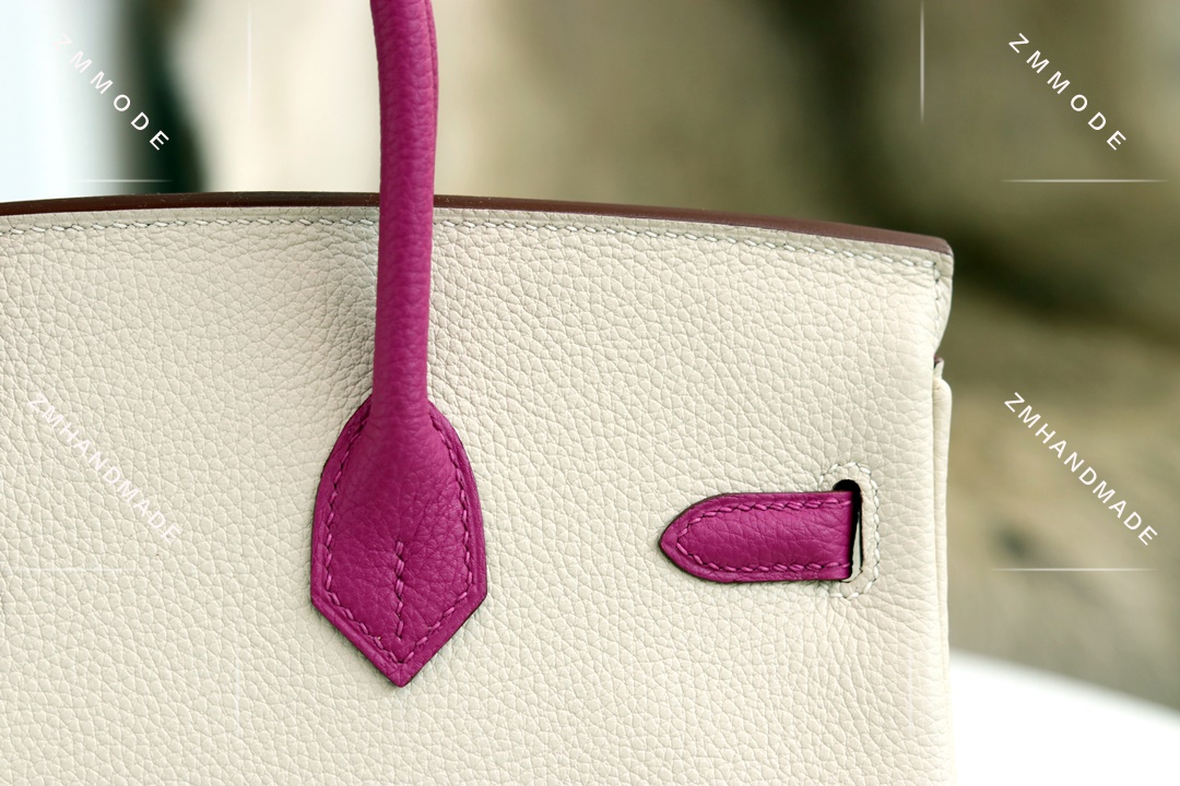 BIRKIN25 Ck10 Craie Togo And  L3 Rose Purple