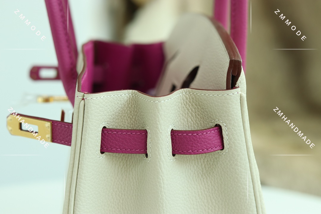 BIRKIN25 Ck10 Craie Togo And  L3 Rose Purple