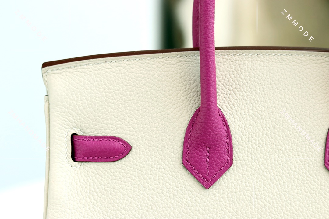 BIRKIN25 Ck10 Craie Togo And  L3 Rose Purple