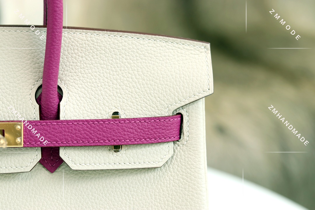 BIRKIN25 Ck10 Craie Togo And  L3 Rose Purple