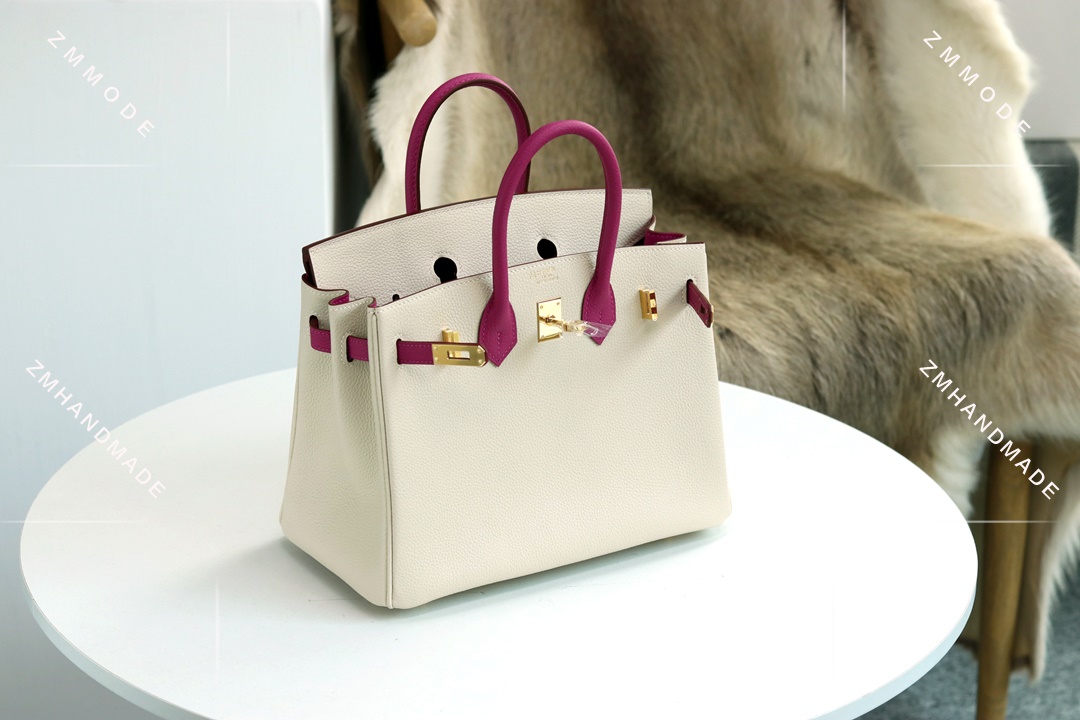 BIRKIN25 Ck10 Craie Togo And  L3 Rose Purple