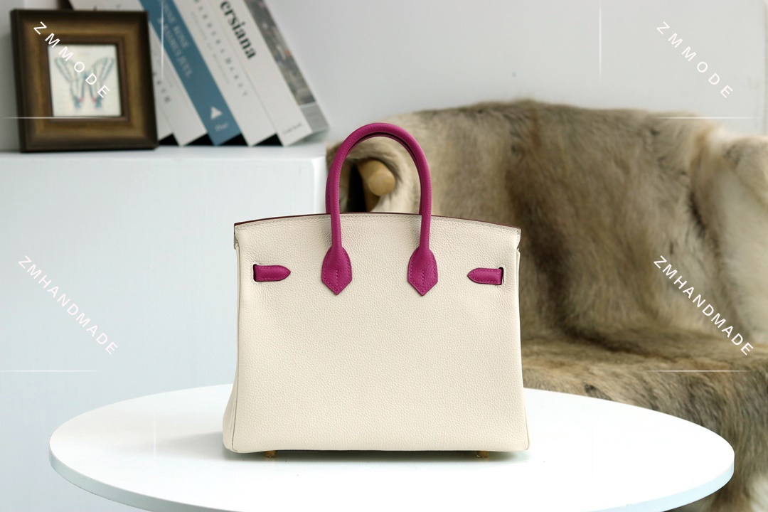 BIRKIN25 Ck10 Craie Togo And  L3 Rose Purple