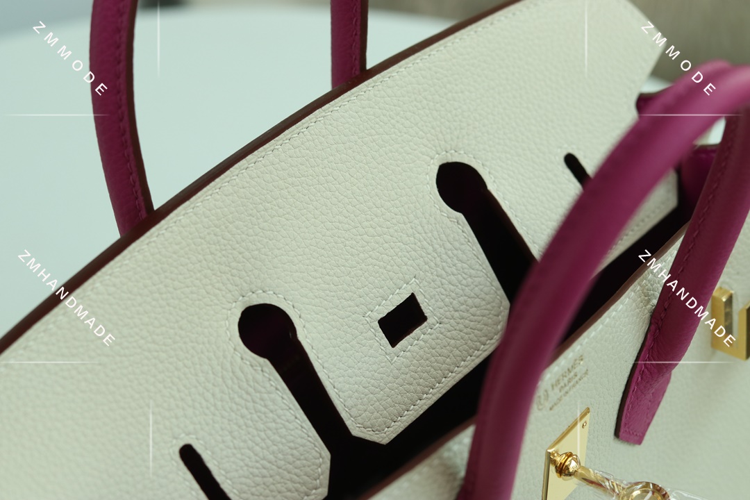 BIRKIN25 Ck10 Craie Togo And  L3 Rose Purple