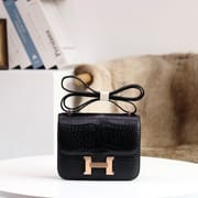 89NOIR CONSTANCE 19CM MATTE ALLIGATOR CROCODILE ROSE GOLD