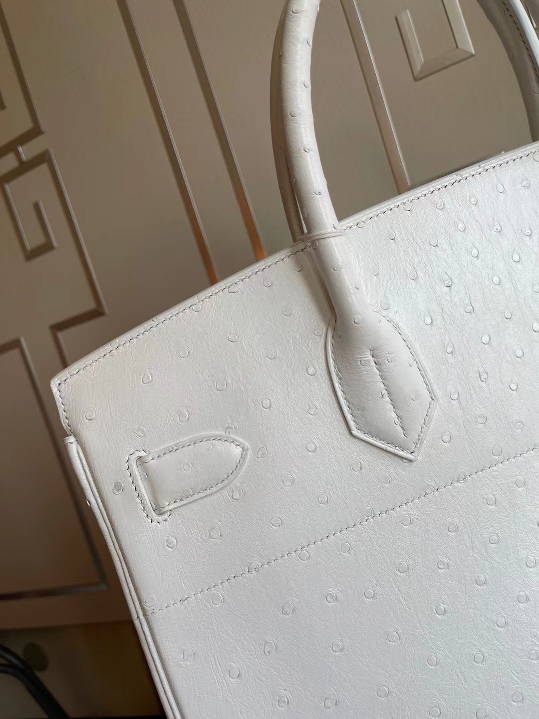 Hermes Birkin HAC 40cm Ostrich 01 Pure white HMSmode Hermes Birkin HAC 40cm Ostrich 01 Pure white
