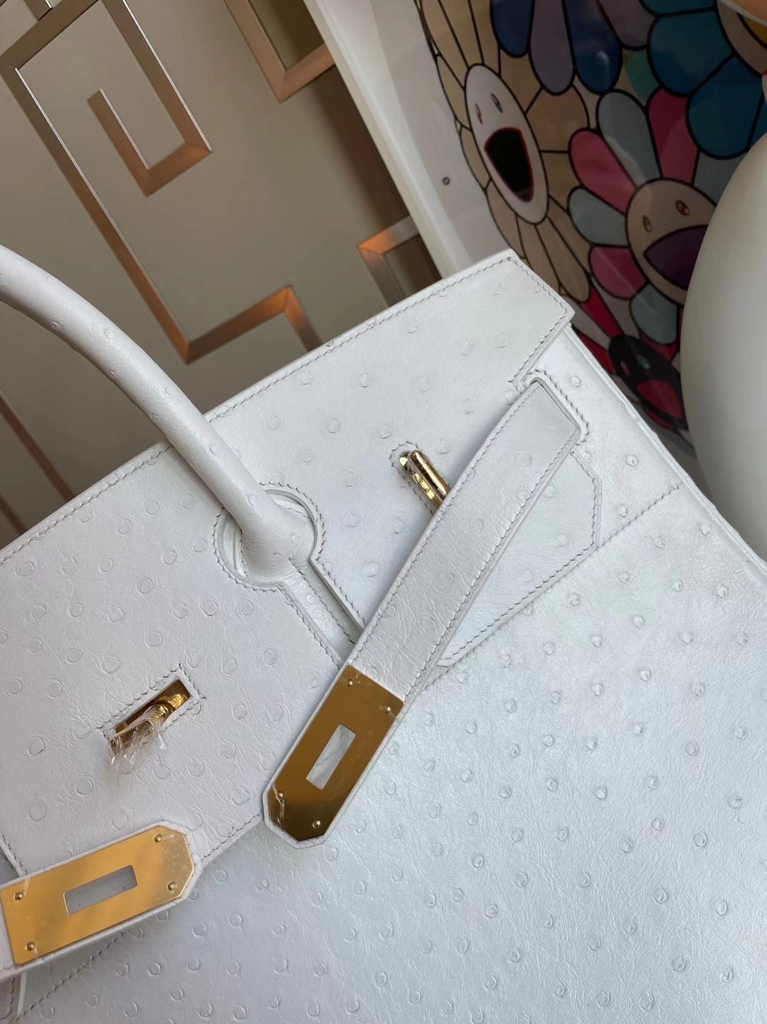 HMSmode Hermes Birkin HAC 40cm Ostrich 01 Pure white