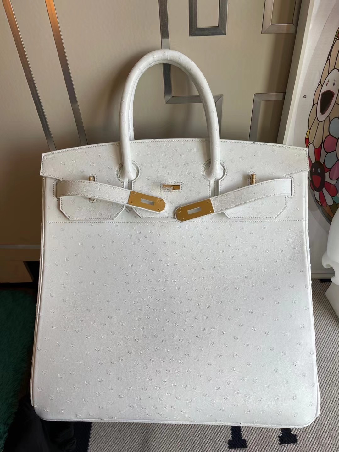 Hermes Birkin HAC 40cm Ostrich 01 Pure white HMSmode Hermes Birkin HAC 40cm Ostrich 01 Pure white