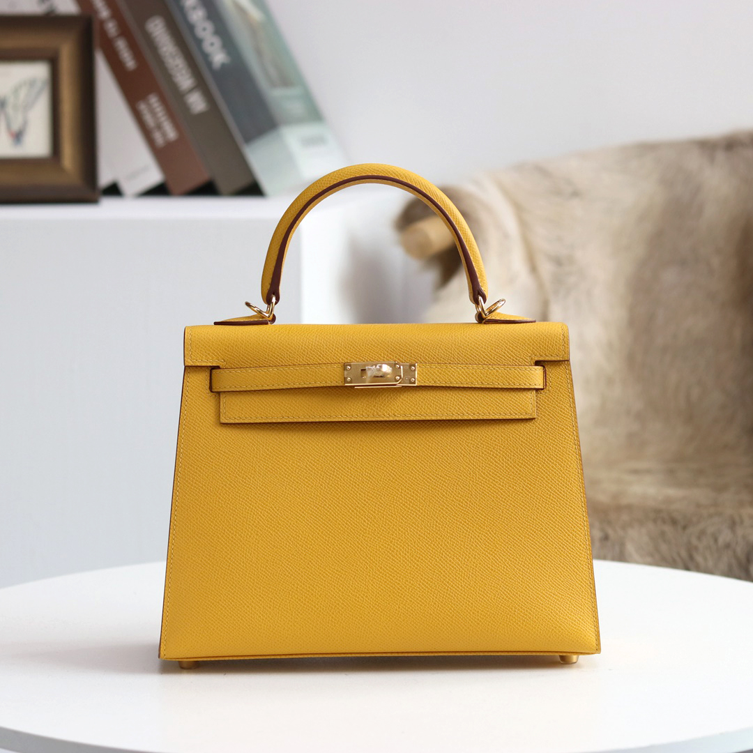 Hermes Kelly 25cm Epsom 9D Amber