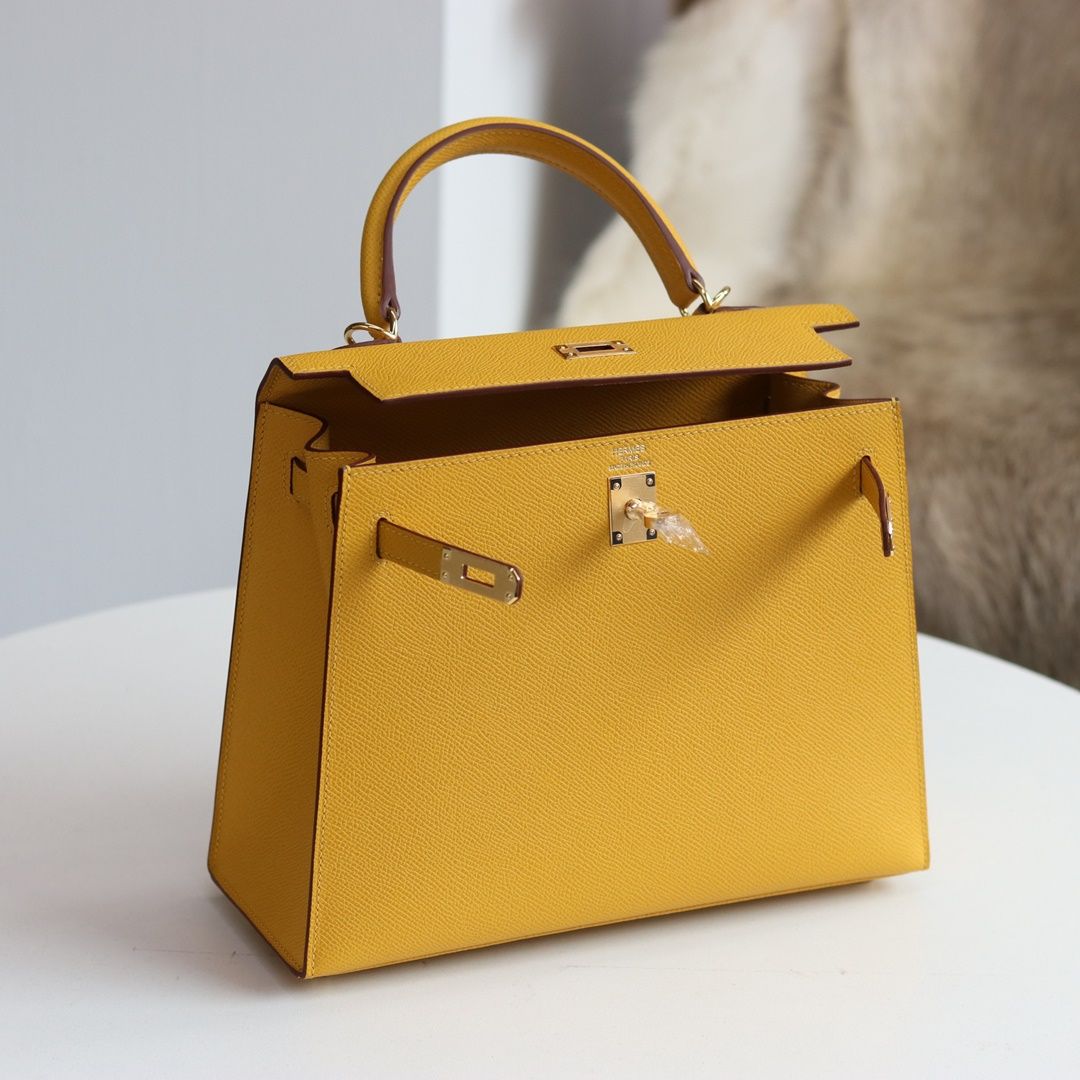 Hermes Kelly 25cm Epsom 9D Amber