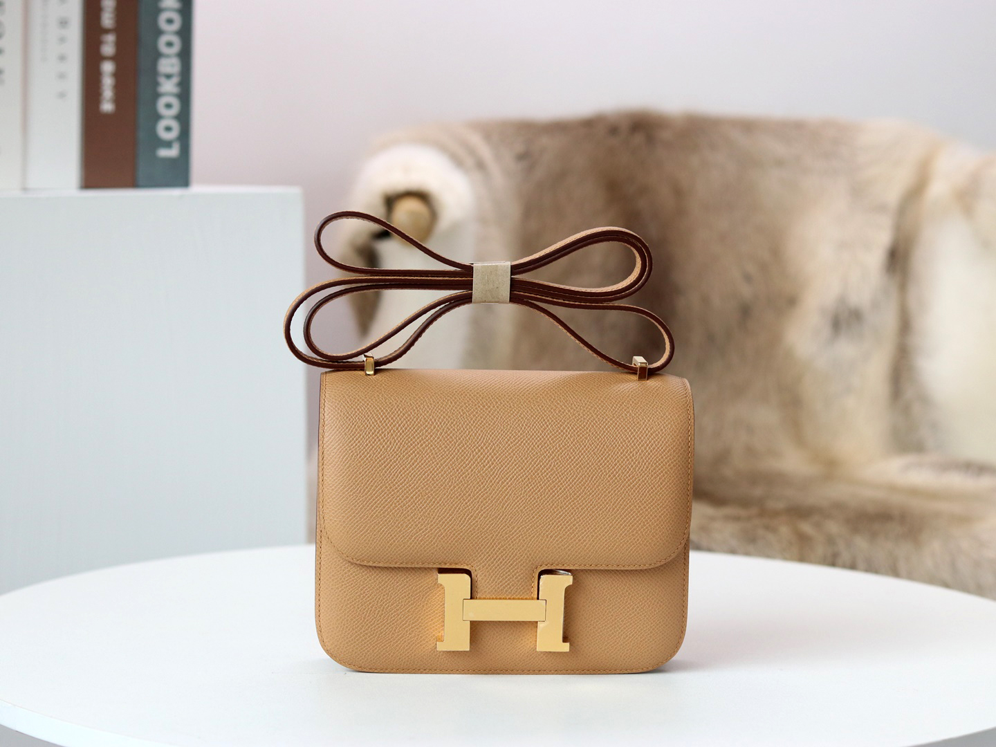 Hermes Constance 18cm Epsom 0M Chai GHW PHW