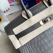Hermès Birkin 25cm Shiny Porosus Crocodile CC67 Vert Fonce-4634