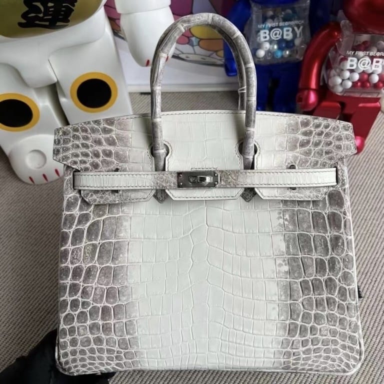 Birkin25 in Himalayan Crocodile with Palladiun/Silver Hardware
