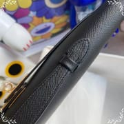 HERMES KELLY CUT 31CM 89  NOIR SHINY POROSUS CROCODILE GHW-6780