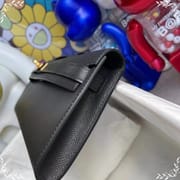 HERMES KELLY CUT 31CM 89  NOIR SHINY POROSUS CROCODILE GHW-6780