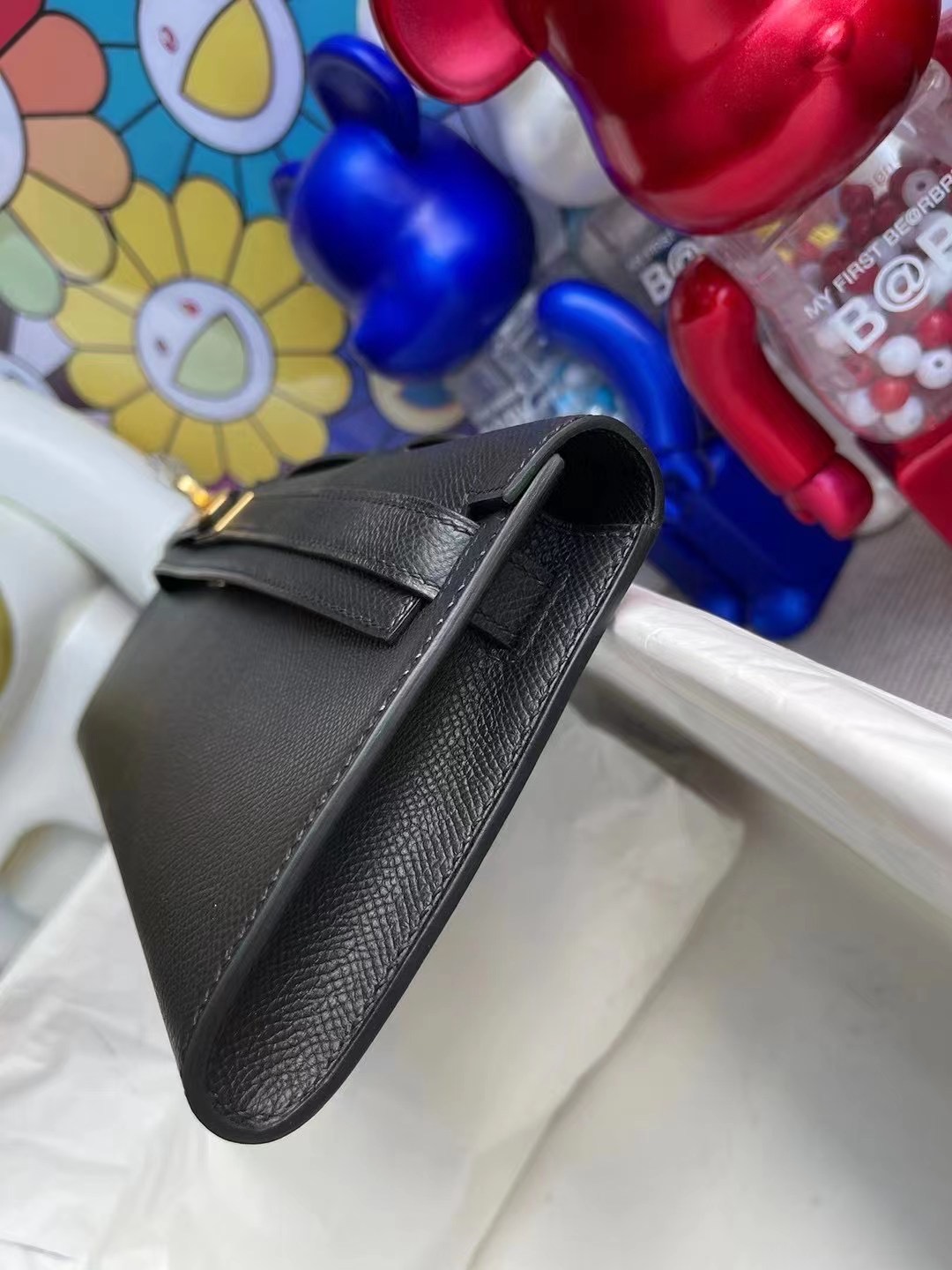 HERMES KELLY CUT POCHETTE 31CM EPSOM CK89 NOIR HERMES KELLY CUT POCHETTE 31CM EPSOM CK89 NOIR
