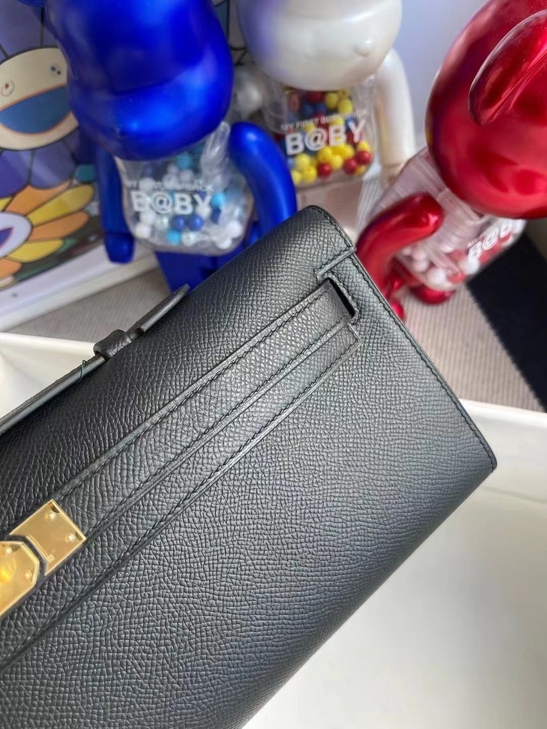 HERMES KELLY CUT POCHETTE 31CM EPSOM CK89 NOIR HERMES KELLY CUT POCHETTE 31CM EPSOM CK89 NOIR