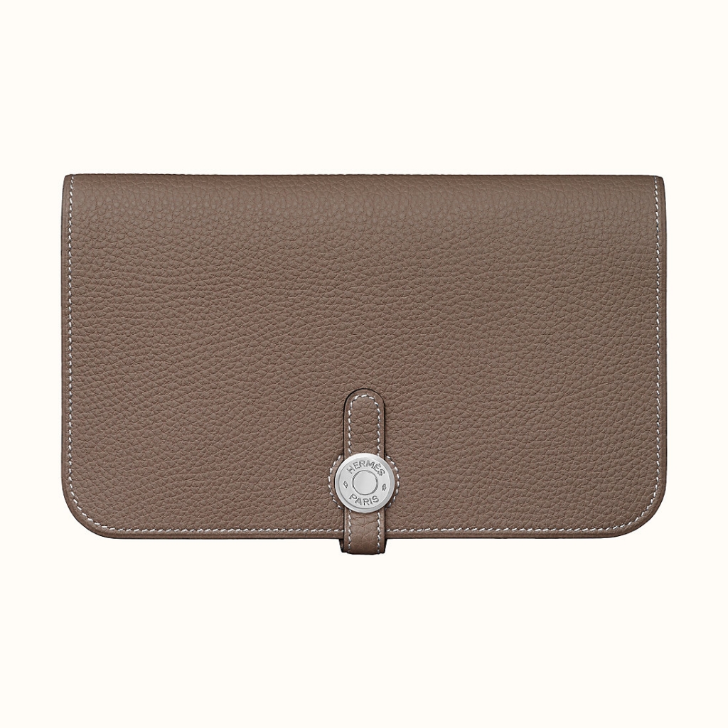 HERMES DOGON DUO WALLET CK18 ÉTOUPE TOGO CALFSKIN HERMES DOGON DUO WALLET CK18 ÉTOUPE TOGO CALFSKIN
