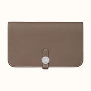 HERMES DOGON DUO WALLET CK89 NOIR TOGO CALFSKIN-6036