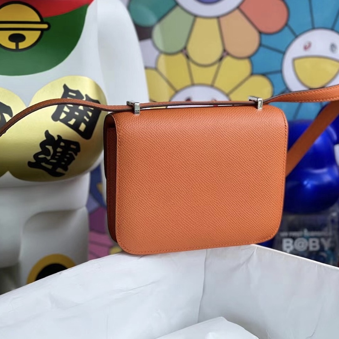 HERMES CONSTANCE MINI 14CM EPSOM 93 ORANGE HERMES CONSTANCE MINI 14CM EPSOM 93 ORANGE