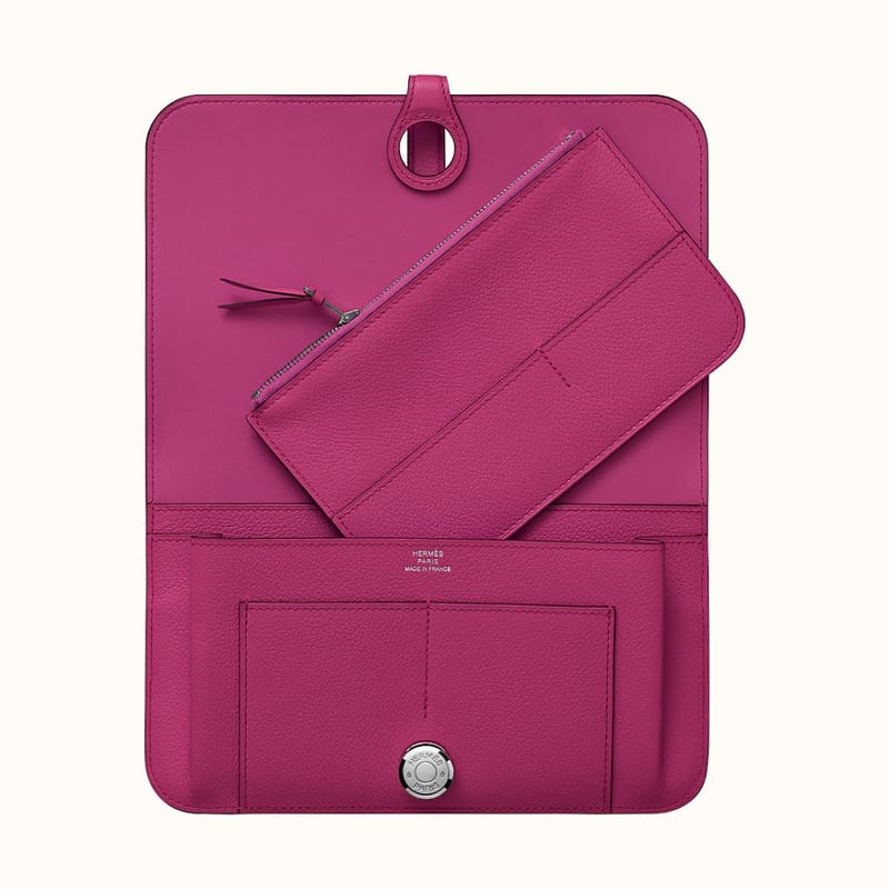 HERMES DOGON DUO WALLET CK18 ÉTOUPE TOGO CALFSKIN-6191