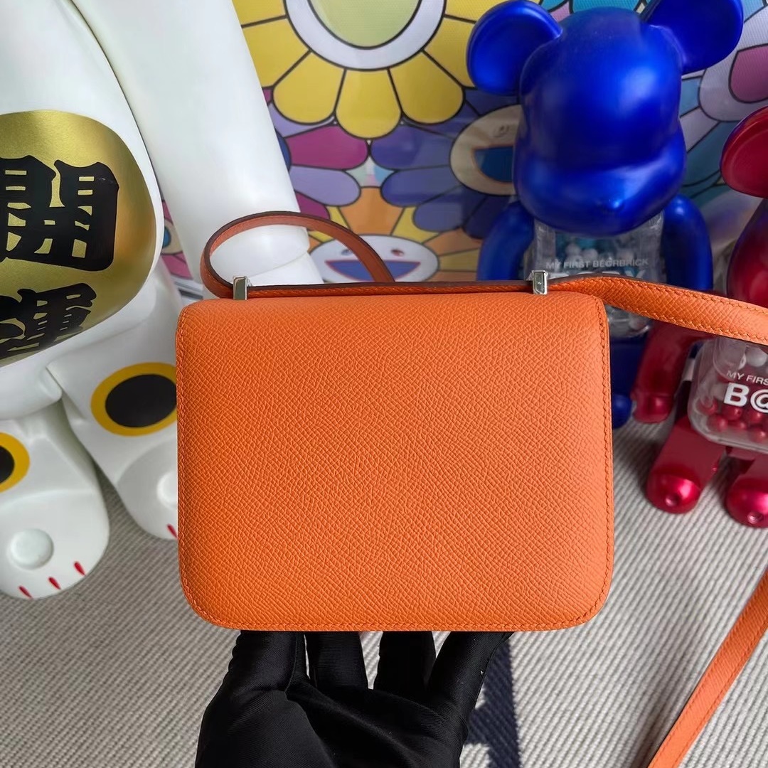 HERMES CONSTANCE MINI 14CM EPSOM 93 ORANGE HERMES CONSTANCE MINI 14CM EPSOM 93 ORANGE