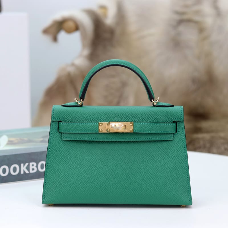 Mini Kelly 20cm Epsom U4 Vert Verigo Ghw