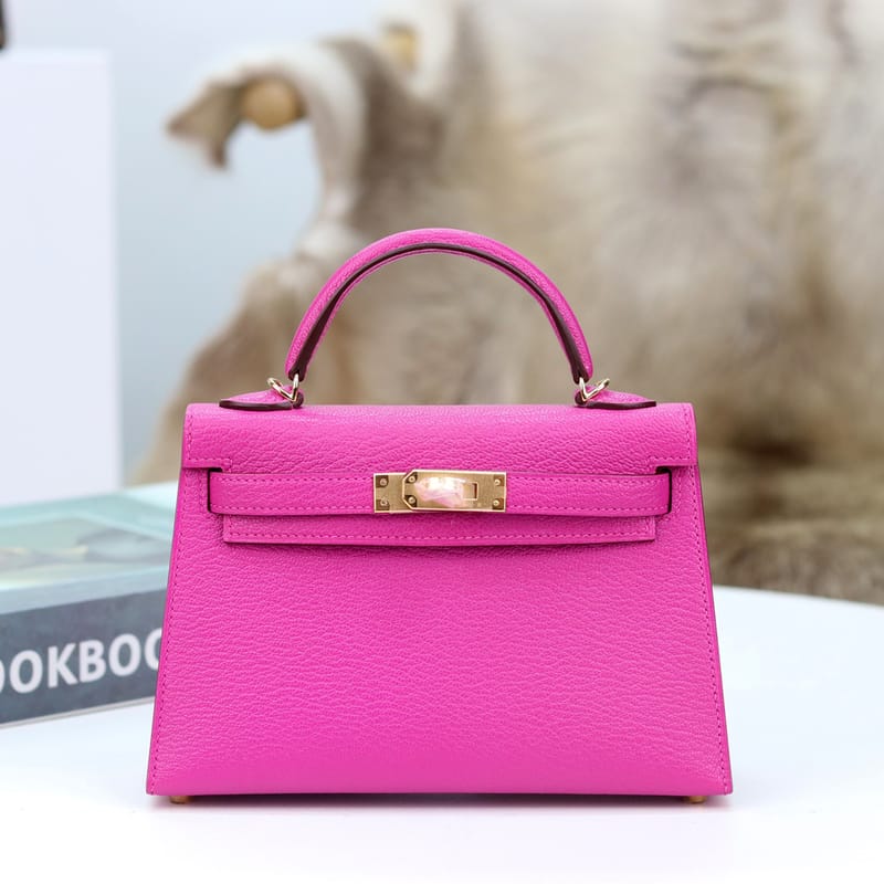 Mini Kelly 20cm Cherve L3 Rose Poupre Ghw