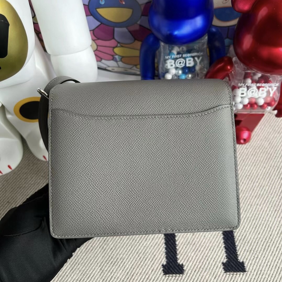 HERMÈS ROULIS MINI 18 EPSOM 0L GRIS MEYER