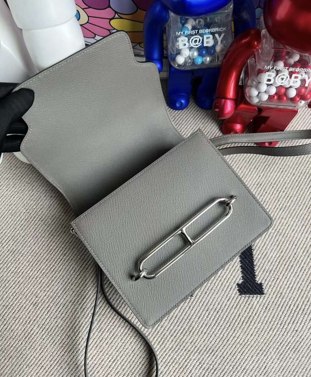 HERMÈS ROULIS MINI 18 EPSOM 0L GRIS MEYER